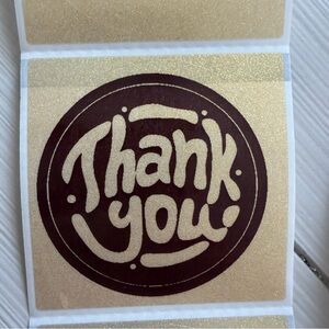 Gold and Black Transparent Glitter Thank You Stickers ~50pcs only~